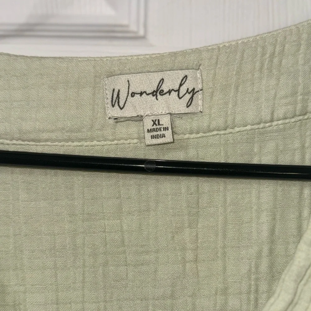 Soft Green Cotton Dress by Wonderly - Picture 3 of 5